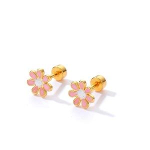 18K gold plated flower earrings
